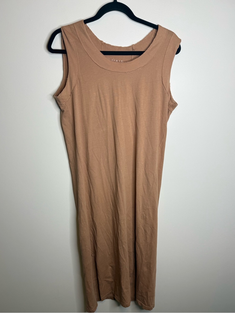 Imrie Organic Cotton dress. Size Med, tan maxi dress made in USA Maui